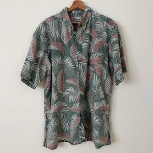 Reyn Spooner Aloha Shirt Palm Tree Leaf Tropical Short Sleeve Button Men’s XXL